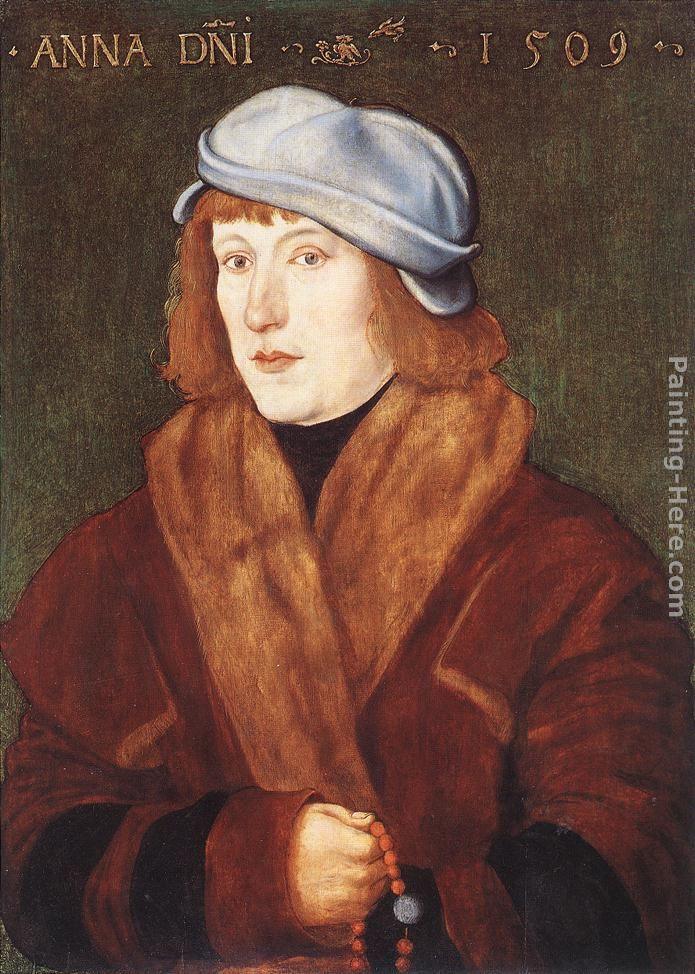 Hans Baldung Portrait of a Young Man with a Rosary